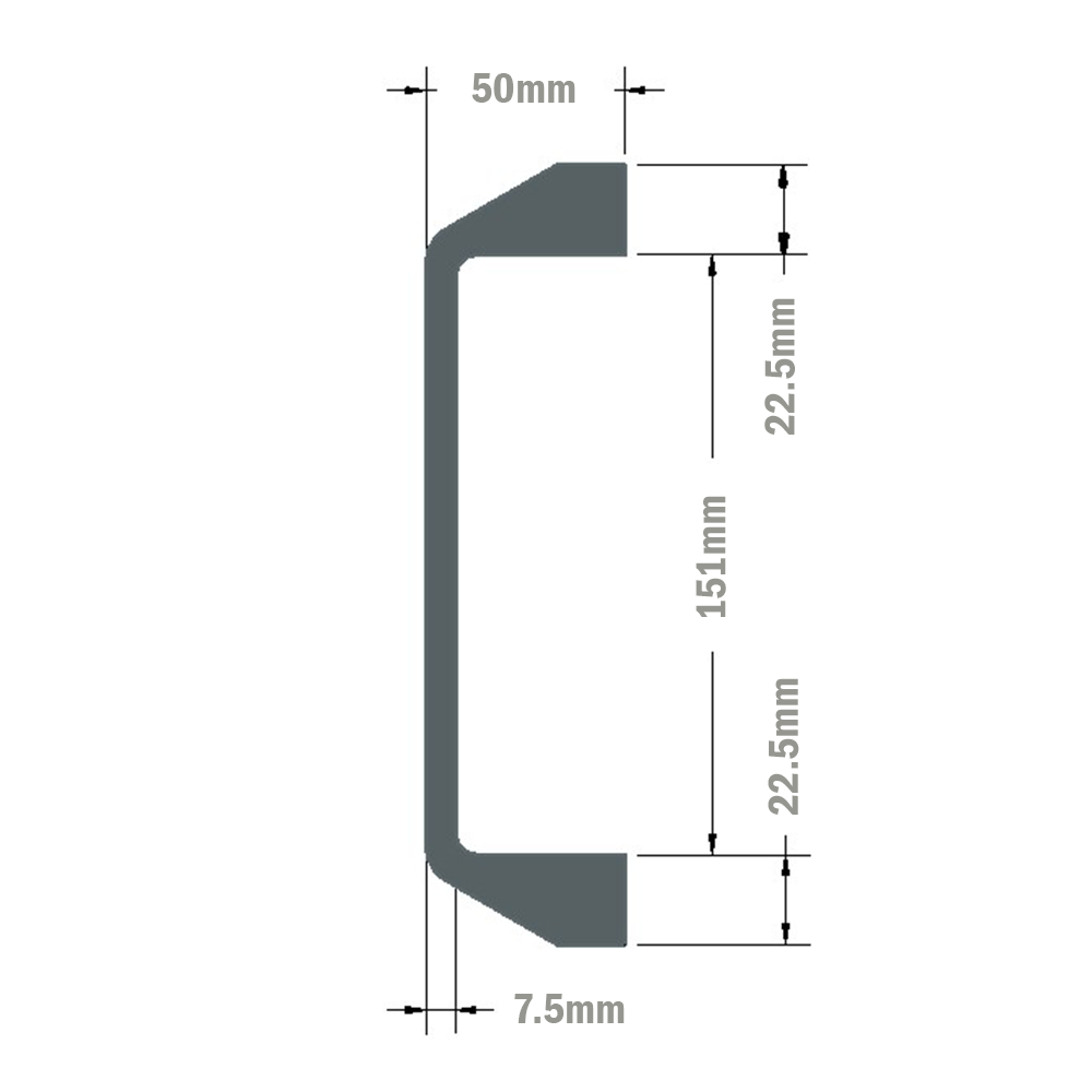 50-201-3 MODULAR SOLUTIONS HANDLE<BR>30 SERIES 180 PULL HANDLE BLACK W/HARDWARE